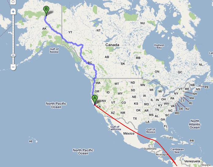 Bogota - San Francisco en avion. Desde ahi, en moto.