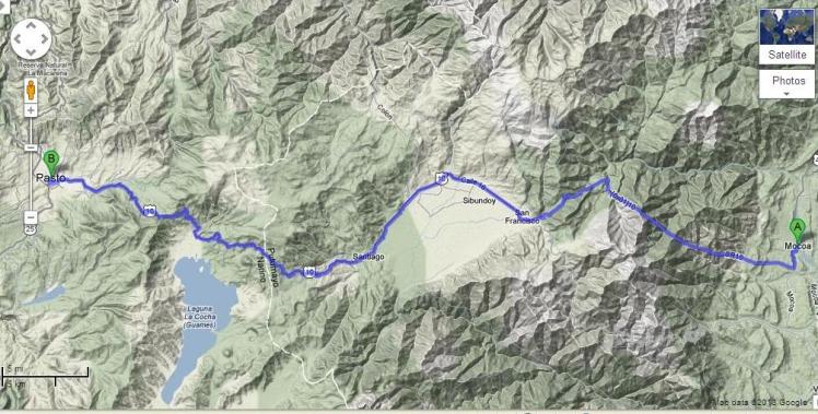 Perfil Alturas Ruta Mocoa - Pasto