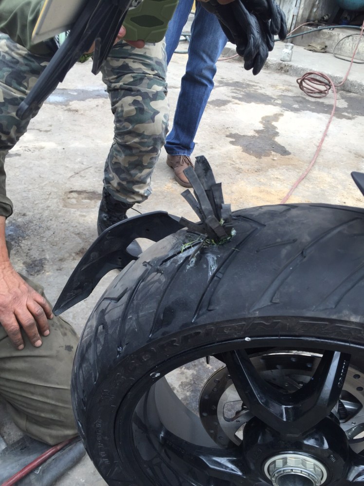 llanta ligeramente pinchada