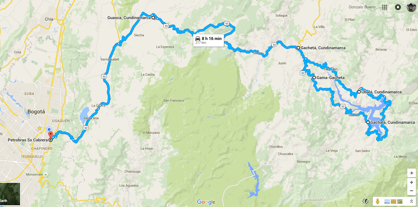 Mapa del Recorrido.... Entramos por la parte Sur y bordeamos la represa